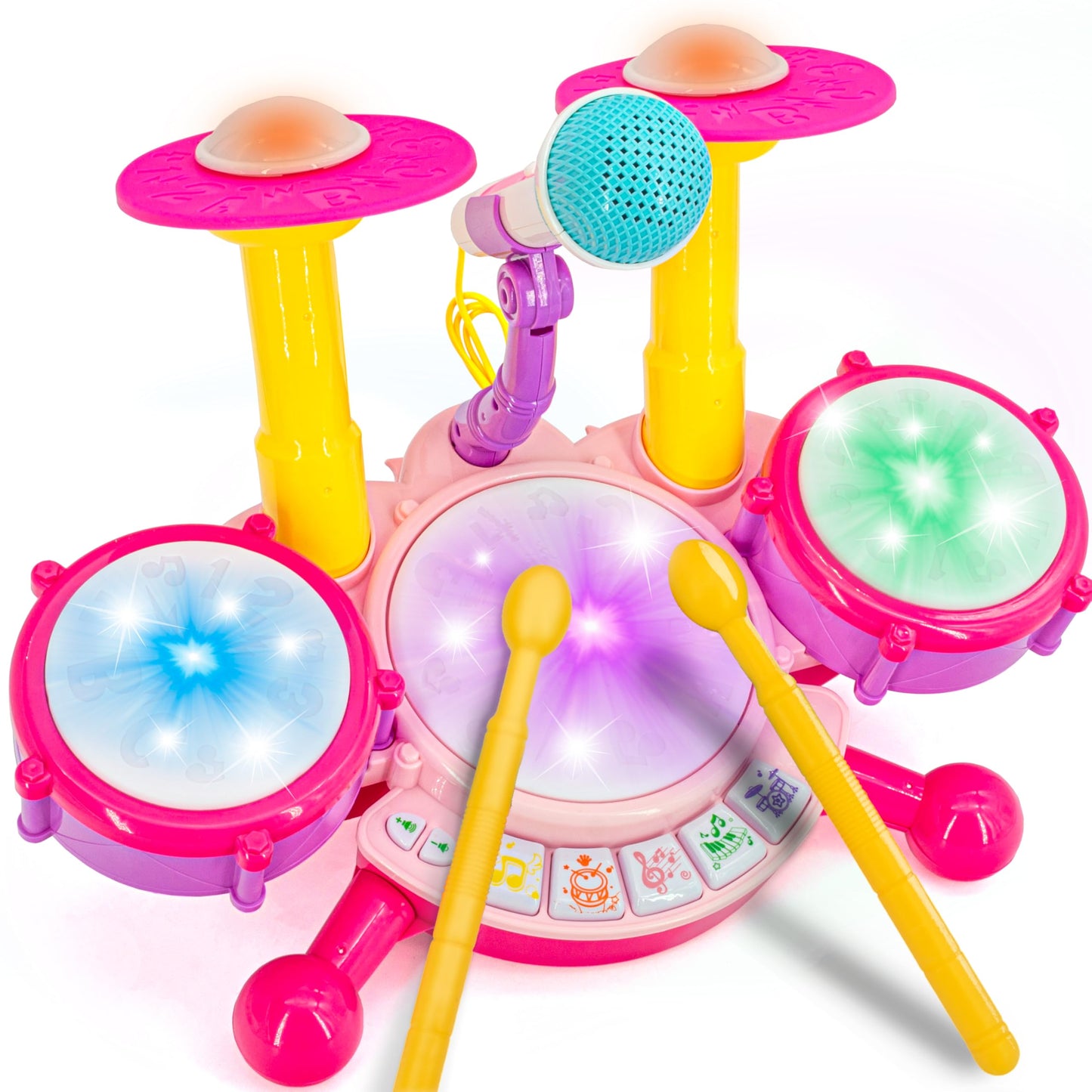 Pink Drum Set for Girls – Toddler Musical Instrument Kit