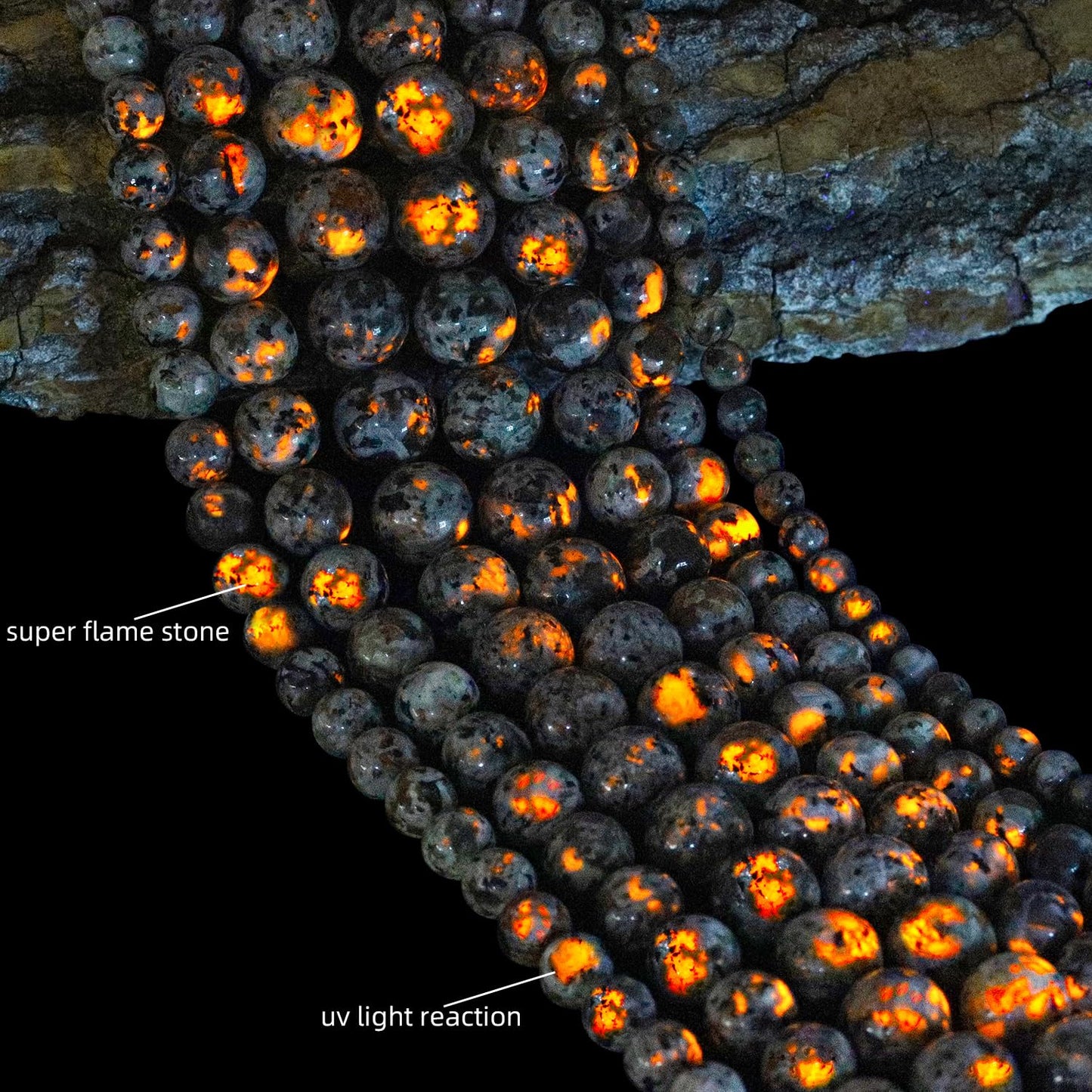 6mm Flame Stone Natural Stone Beads Round Loose Beads for Jewelry Making Yochus DIY Beads Bracelet Necklace