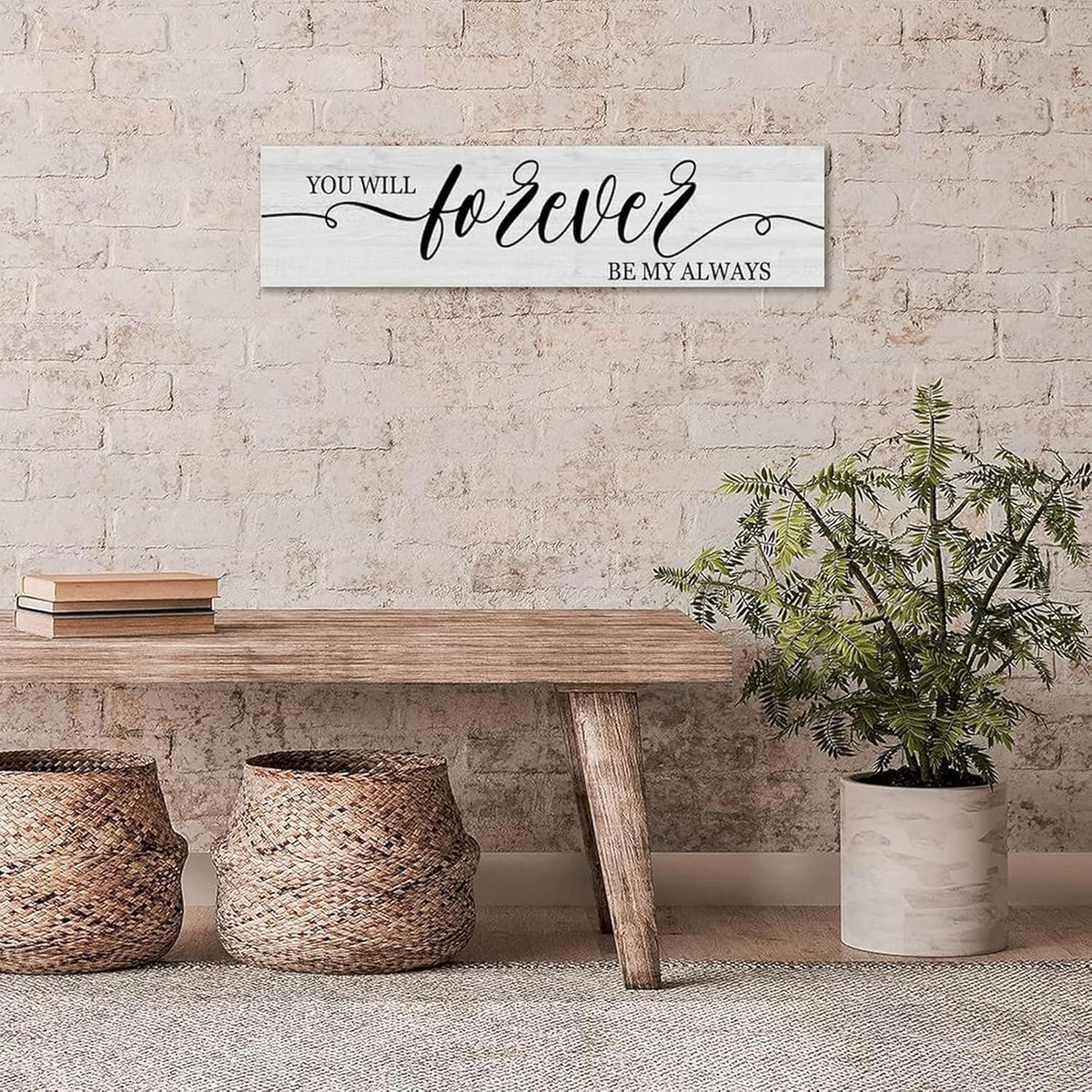 Funny Wood Sign You Will Forever Be My Always Everywhere Rustic Wooden Hanging Sign Home Farmhouse Kitchen Wall Decor 16 x 6 Inch