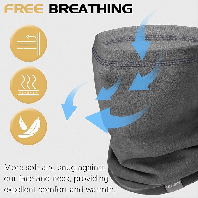 Neck Gaiter Winter Neck Warmer for Men & Women Windproof Face Mask for Cold Weather Breathable Ski Face Cover Scarf
