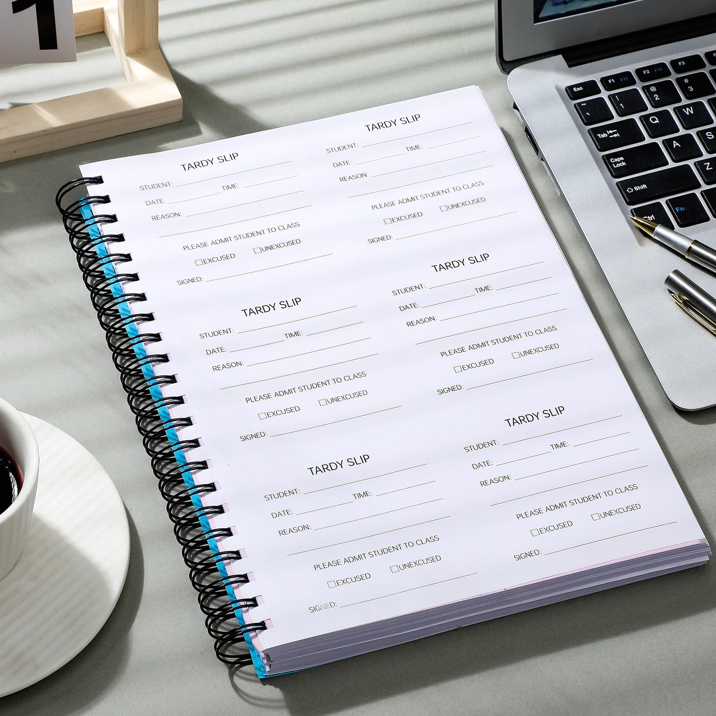 Dunzoom 1 Pack Tardy Slip Book with Carbonless Duplicates 3.5 x 4.3 Inch Tardy Slips Per Book Form Register Copy for School Recording Student Late Arrivals Easy Removal Fold and Tear