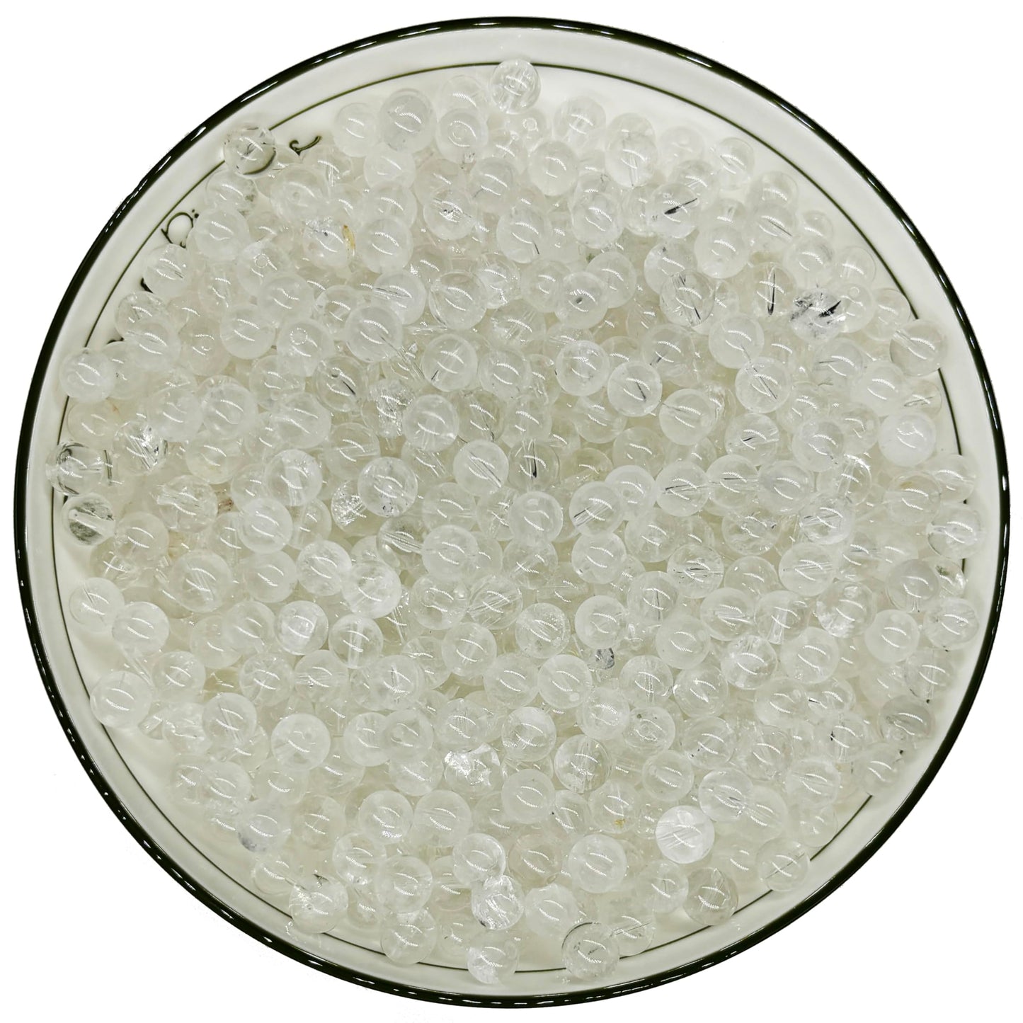 WHNKFB 8mm 50PCS Natural Clear Quartz Round Beads, High Clarity Loose Crystal Beads for Jewelry Making Craft - 4mm 6mm 8mm 10mm Options with Free Elastic Cord