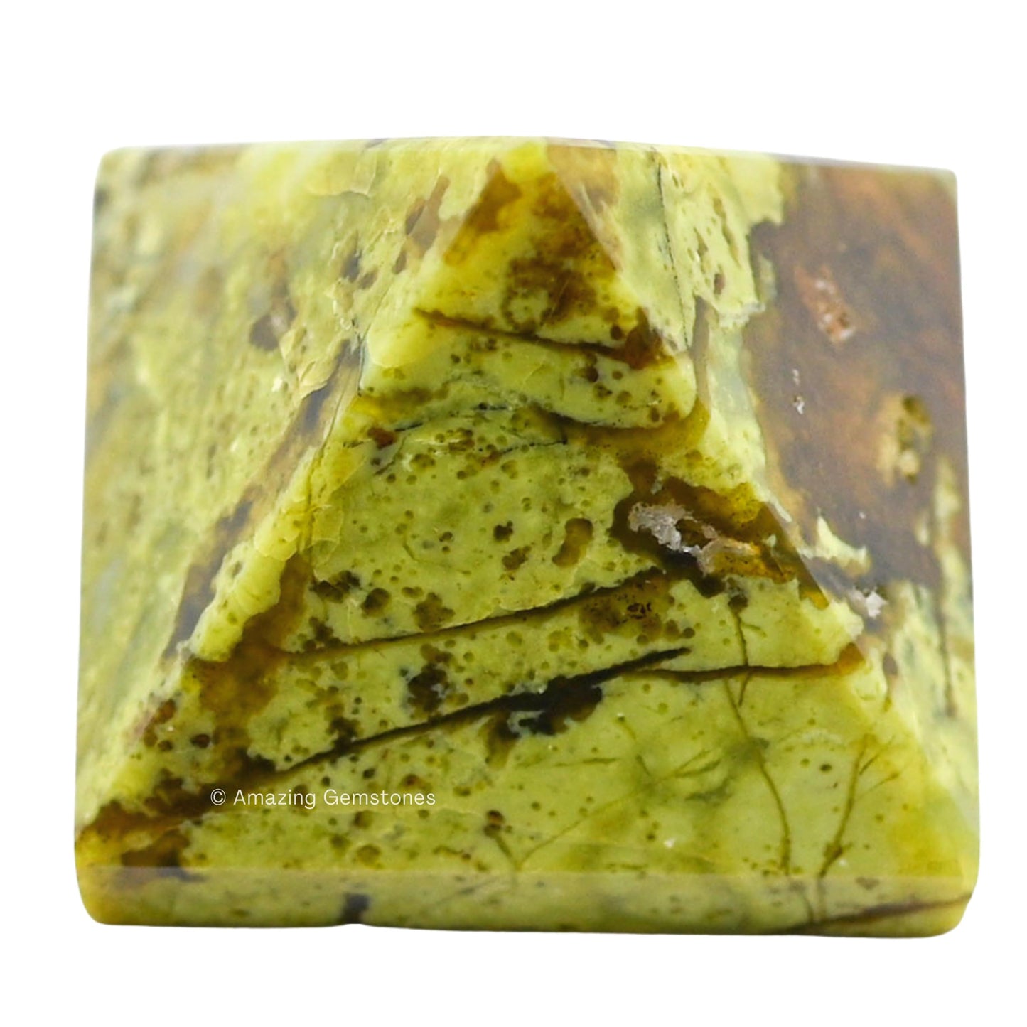 Amazing Gemstone Green Opal Pyramid Crystal Healing Stones - 1.5" Great Pyramid Figurine of Natural Stone Pyramid for Meditation, Reiki, Chakra Balancing and Crystal Pyramids Grid