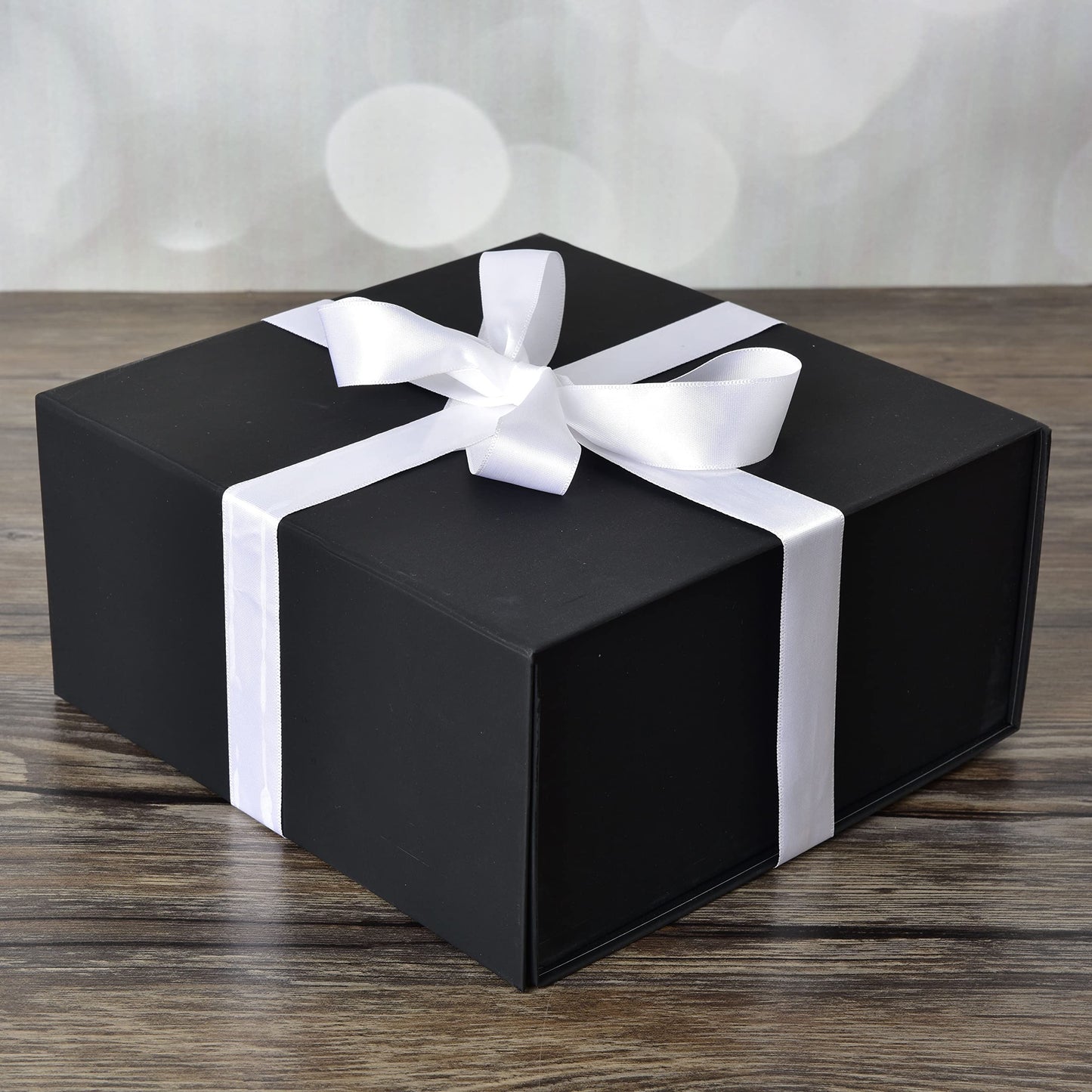 Prime Line Packaging Gift Boxes with Lids, Small Black Magnetic Gift Boxes for Presents, Small Business, Birthdays, Weddings, Graduation, Retail Storage, Bulk, 8x8x4, 15 Pack