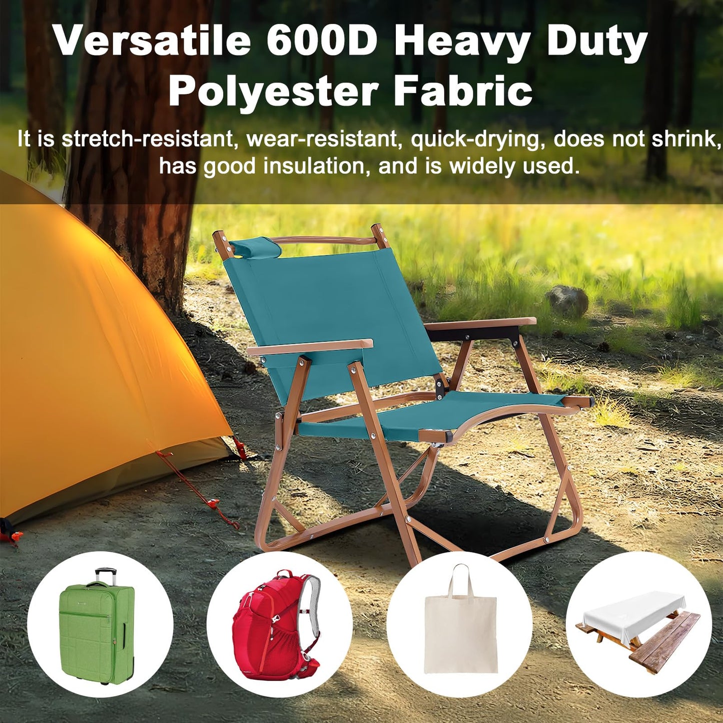 BECHAEO Waterproof Canvas Upholstery Fabric by The Yard 58" Wide 600 Denier Water Resistant Oxford Polyester Material Outdoor Fabric for DIY Sewing Chair Cushion Awning Bag, 5 Yards Cyan Blue