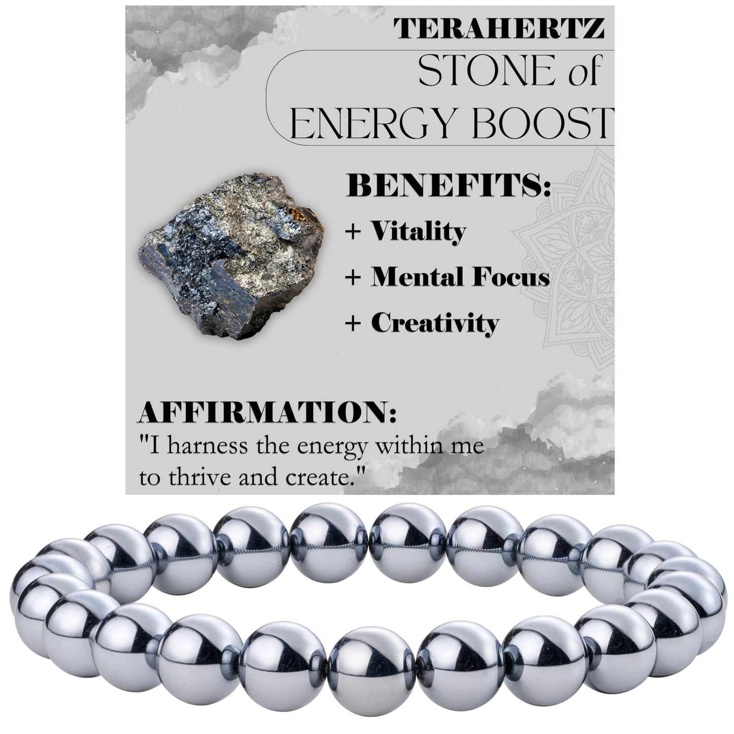 Terahertz - Energy Boost - 8mm Beaded Bracelets for Women Handmade Semi Precious Natural Stone Stretch Elastic Jewelry Yoga Protection Gifts