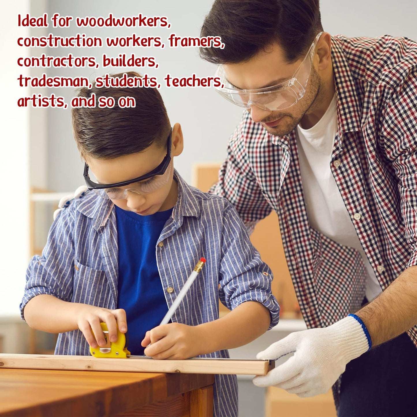 Fainne 48 Pcs Jumbo Pencil, Wooden Pencil with Black Core for Carpenters Construction Workers Woodworkers Framers Beginners Students Teachers DIY Project(White,Round)