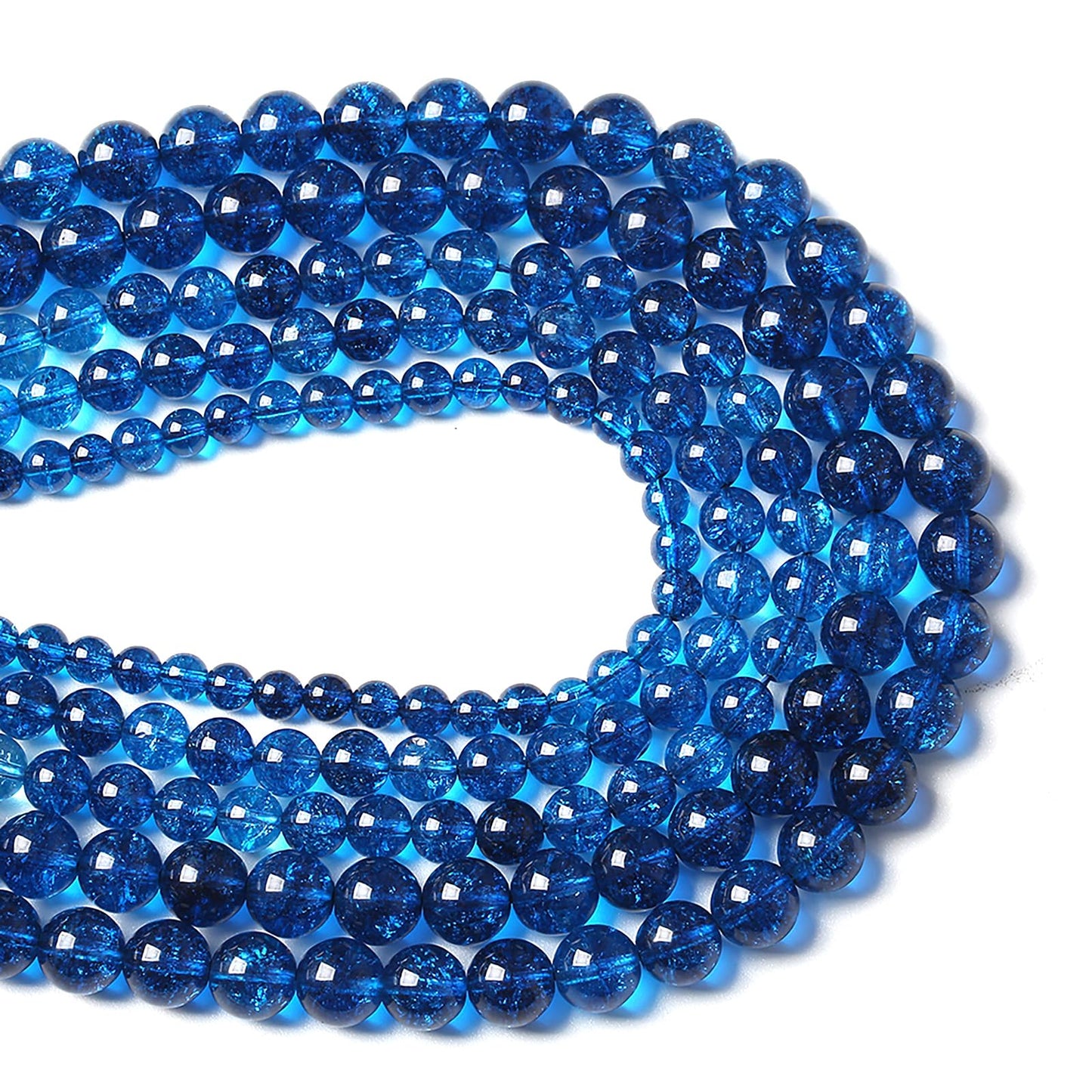 6MM 60PCS Natural Stone Blueberry Crystal Beads Quartz Power Loose Beads for Jewelry Making DIY Bracelet