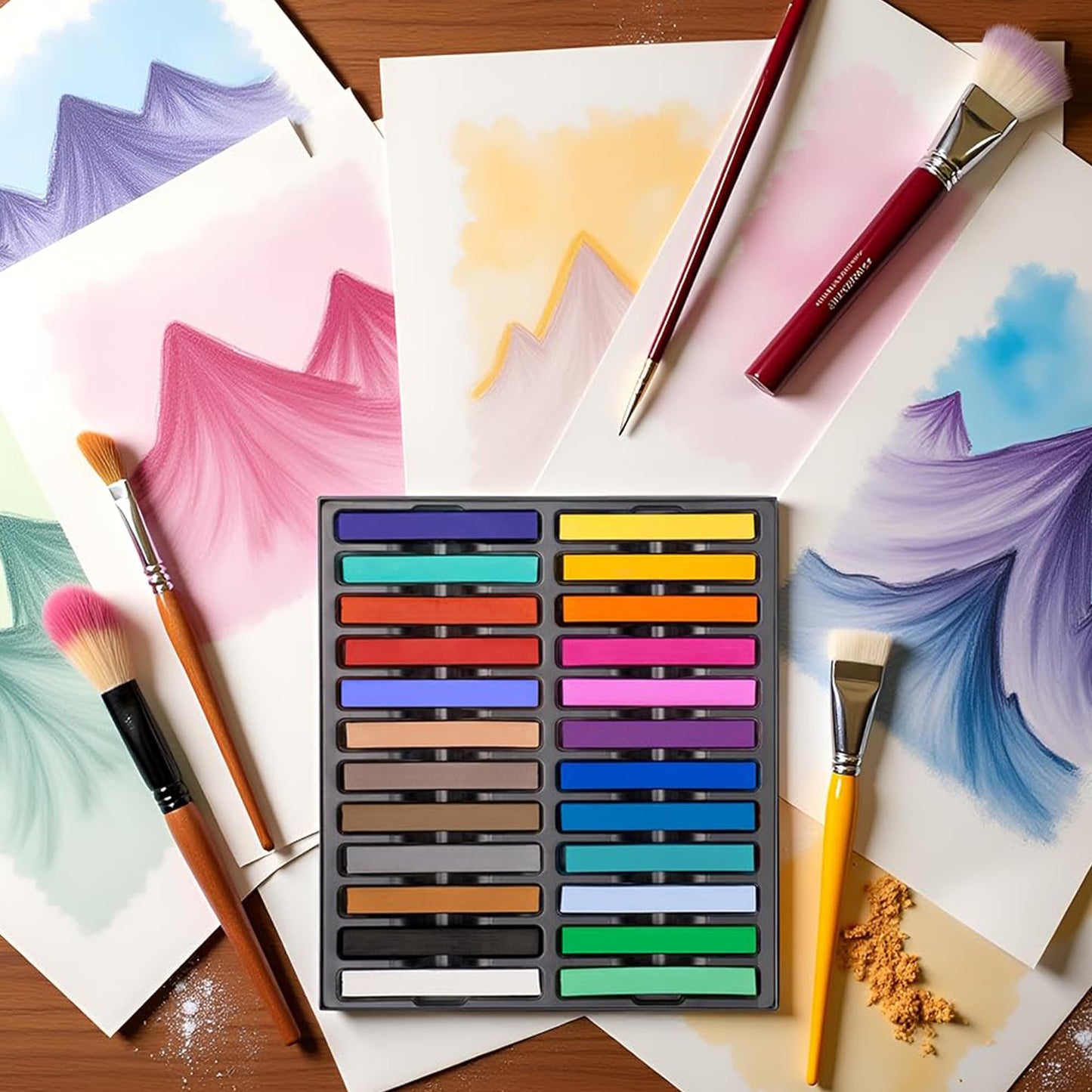 Dlicoda Soft Pastel for Artists, 24 PCS Vibrant Colors Chalk Sticks - Premium Pastel Art Supplies for Drawing, Blending, and Shading - Ideal for Adults and Beginners
