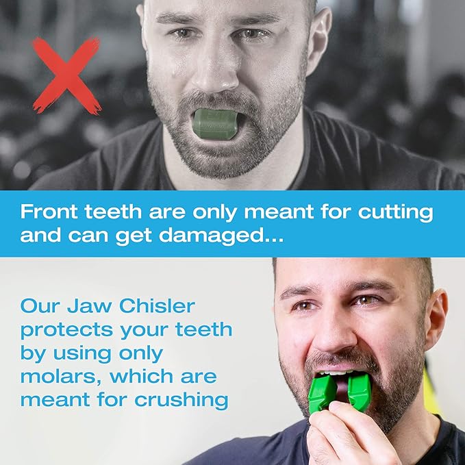 Jawline Exerciser by Tilcare - Jaw Exerciser for Men and Women that helps to workout your Jaw, Neck and tone your face with exercise - Face Slimmer that will chisel your Jawline - Beginner Level 40lb