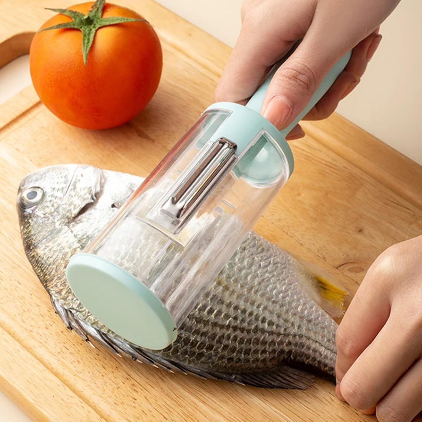 Multifunctional Peeler with Storage Box The Ultimate Solution for Peeling Vegetables, Fruits, and Scaling Fish Without the Mess! Keep Your Kitchen Immaculate with this Clever 2-in-1 Gadget!