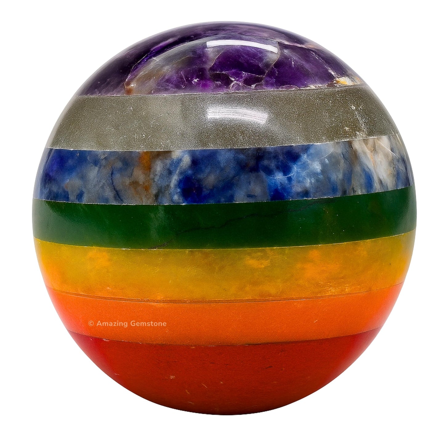 Amazing Gemstone Chakra Crystal Ball with Stand - 2 Inches Crystal Sphere Meditation Balls for Witchcraft and Decorative Balls