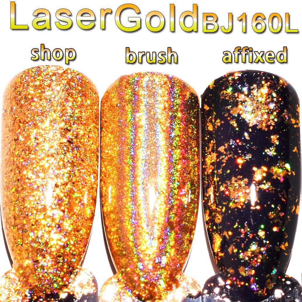 YesLady Nail Glitter Gold Shining Powder Magic Laser Pigment DIY Art Decorations 2Boxes
