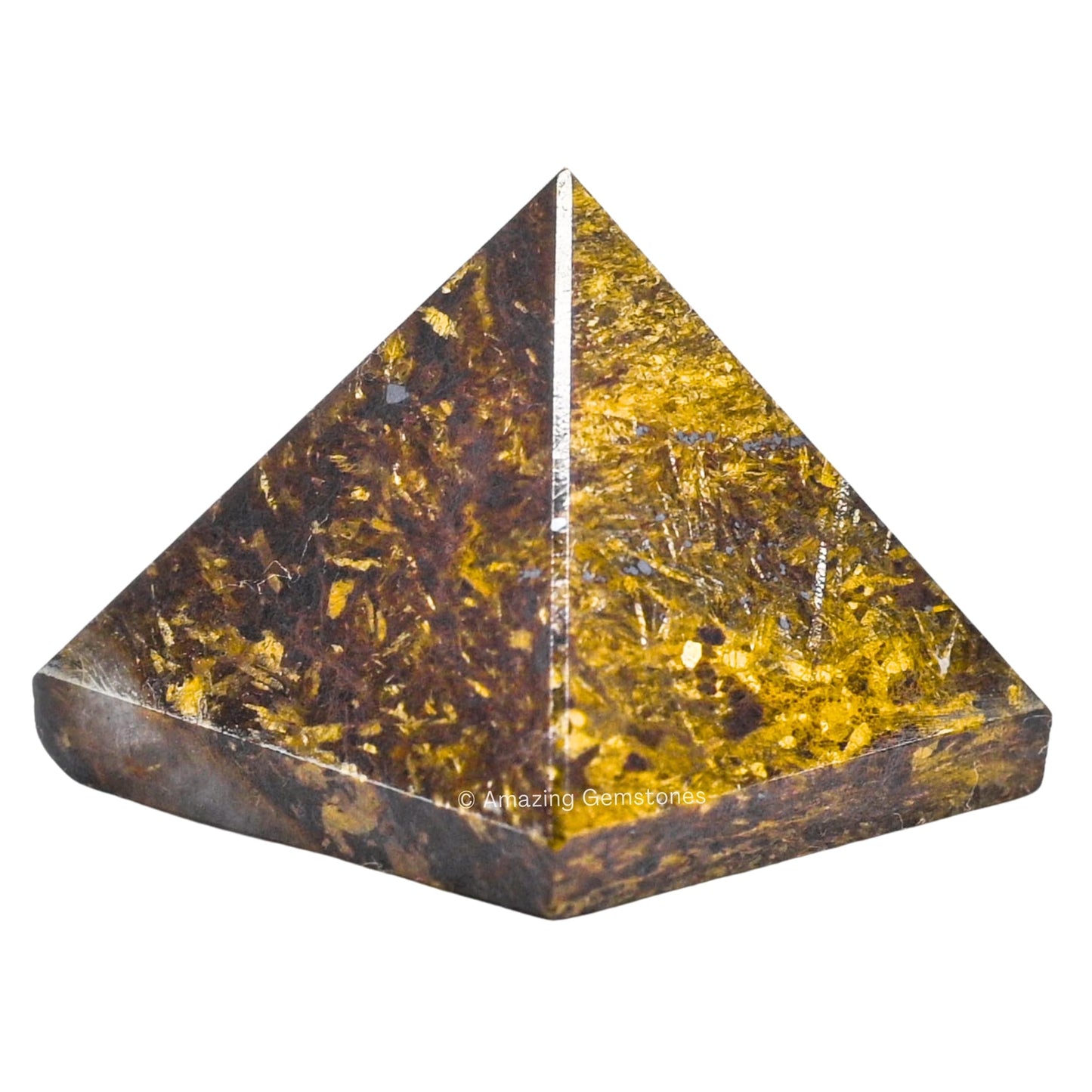 Amazing Gemstone Bronzite Pyramid Crystal Healing Stones - 1.5" Great Pyramid Figurine of Natural Stone Pyramid for Meditation, Reiki, Chakra Balancing and Crystal Pyramids Grid