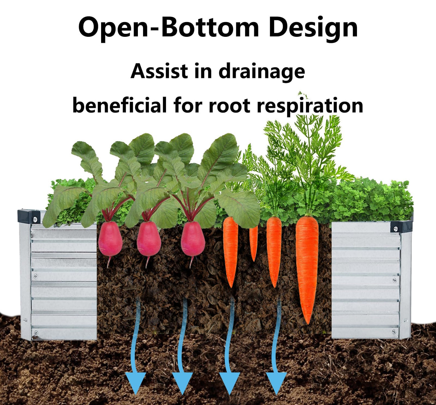 Meberam 2 Pack 12x2x1FT Galvanized Raised Garden Beds Kit Outdoor Metal Gardening Planter Box for Vegetable Elevated Flower Herbs,Silver