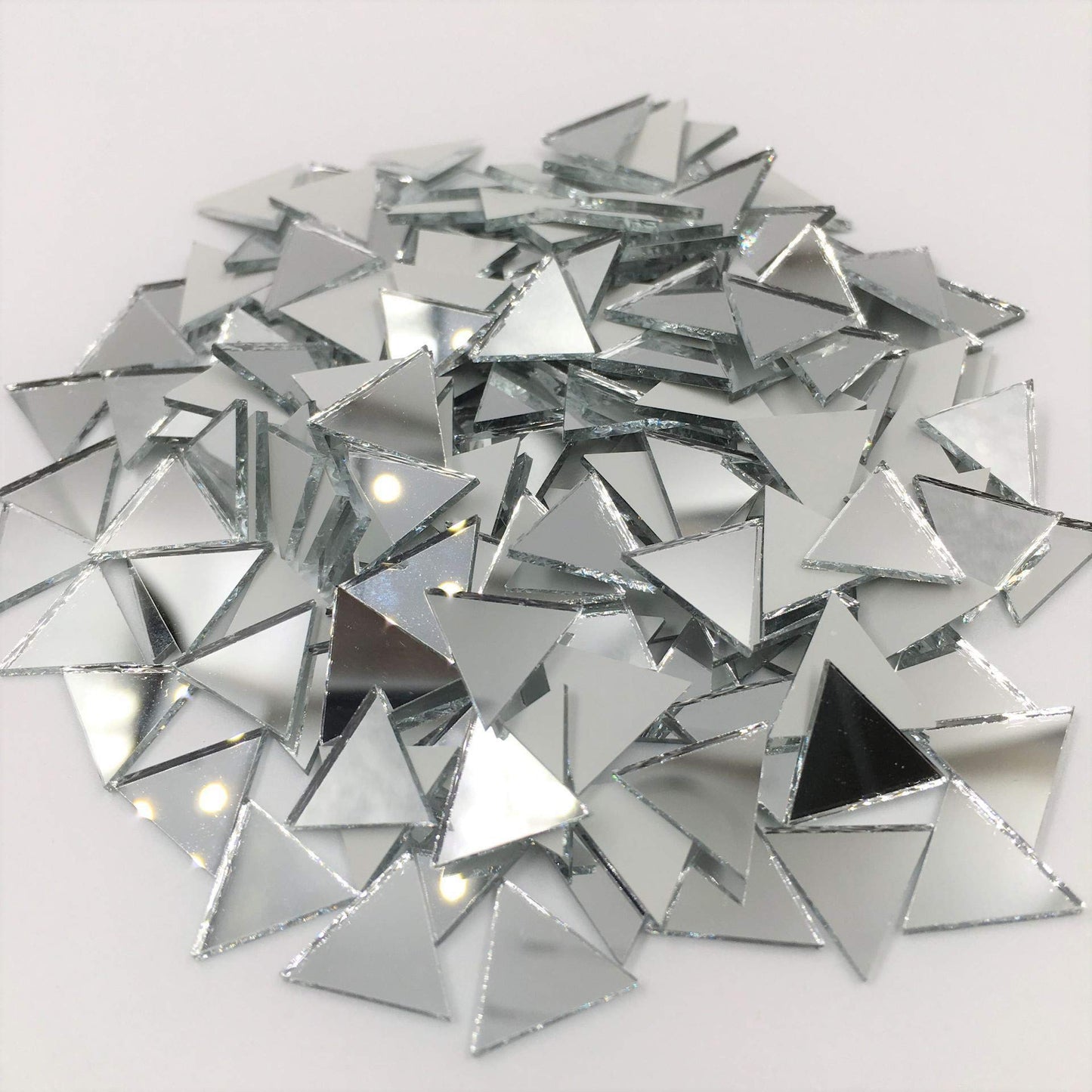 NUO RUI 15mm Mini Triangle Shape Mirror Mosaic Tiles Small Craft Mirror 120 Pcs