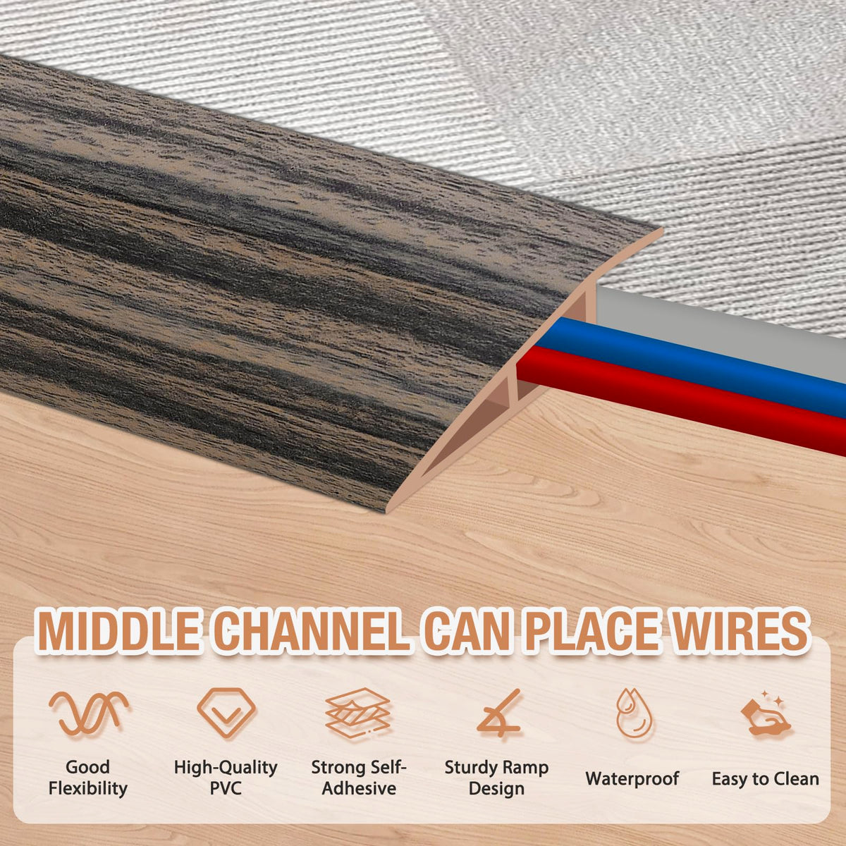 Floor Transition Strip Self Adhesive Vinyl Door Threshold Strip