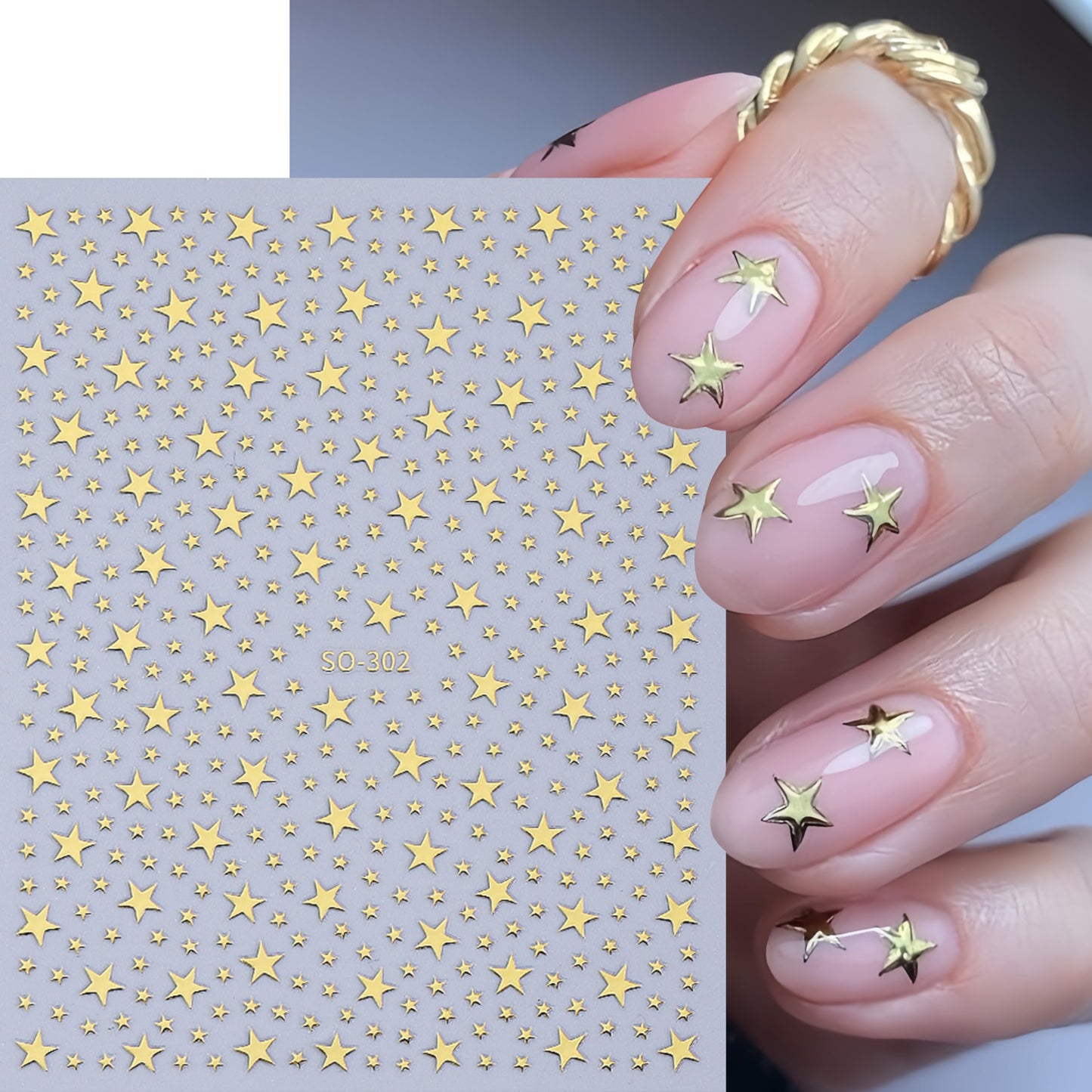 8pcs Stars Nail Art Stickers 3D Self Adhesive Stars Nail Decals Red White Gold Silver Blue Black Star Designs Nail Sticker Mini Stars 4th of July Nail Design Star Nail Supplies for Women Manicure DIY