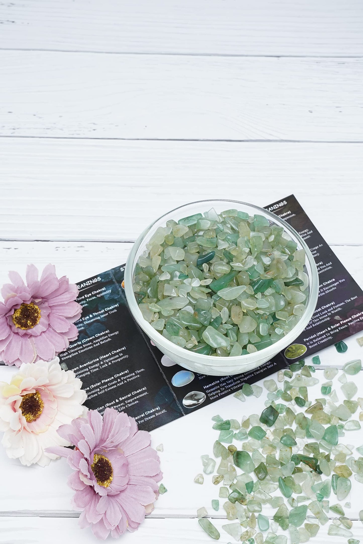 ZAICUS Green Jade Crystal Chips Bulk Gemstone Valentine Gift, Healing Crystal Natural Irregular Shaped Crushed Stone Reik Healing Tumbled Chips Crystal Chips for Witchcraft & 1 Lb"