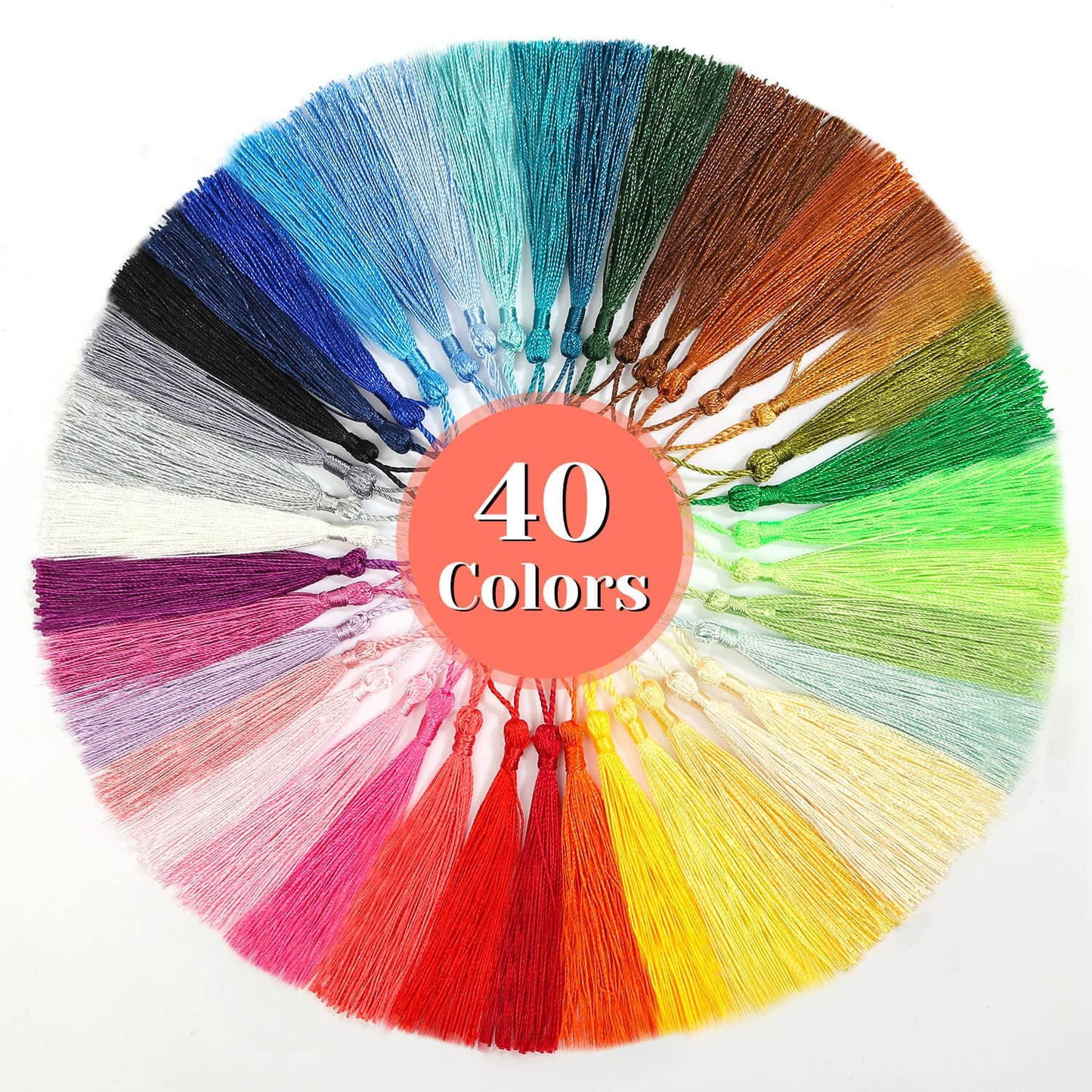 Bookmark Tassels Bulk, Cridoz 200Pcs Small Tassels Silky Handmade Soft Craft Mini Tassels with Loops for Bookmarks, DIY Crafts and Jewelry Making, 40 Colors