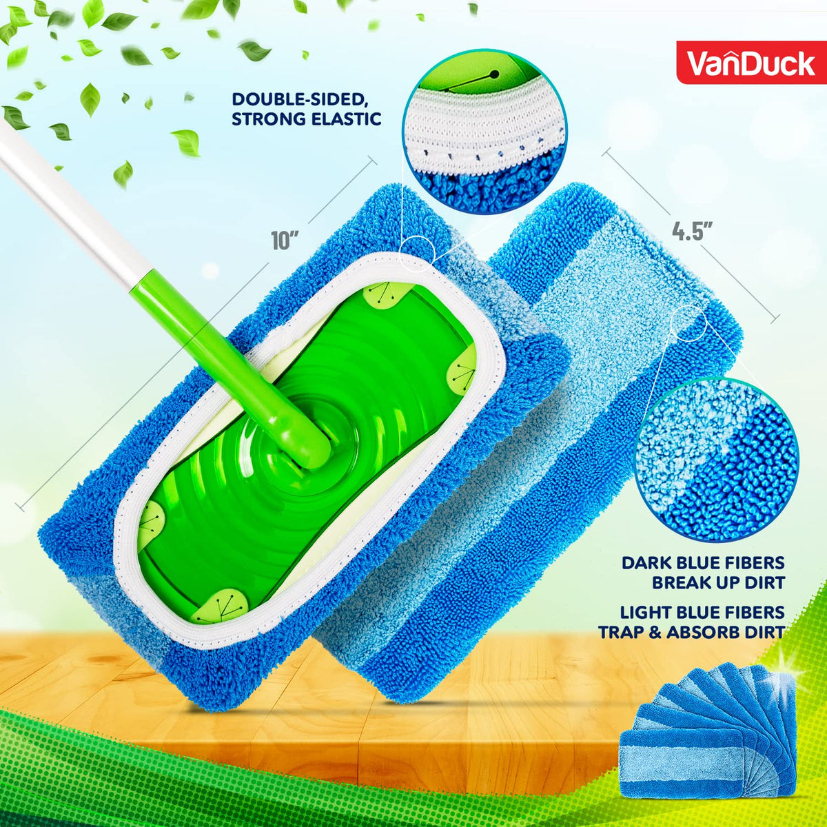 Reusable Microfiber Mop Pads for Swiffer Sweeper (4 Count)