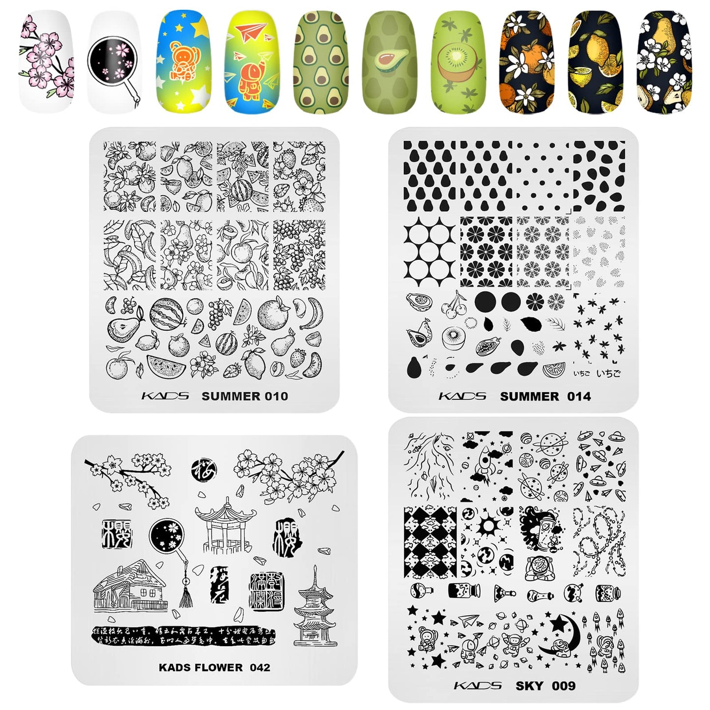 KADS 20Pcs Nail Stampig Plates with Stamper and Scraper Kit Nail Stamp Template Stencil Nail Art Design DIY Tool