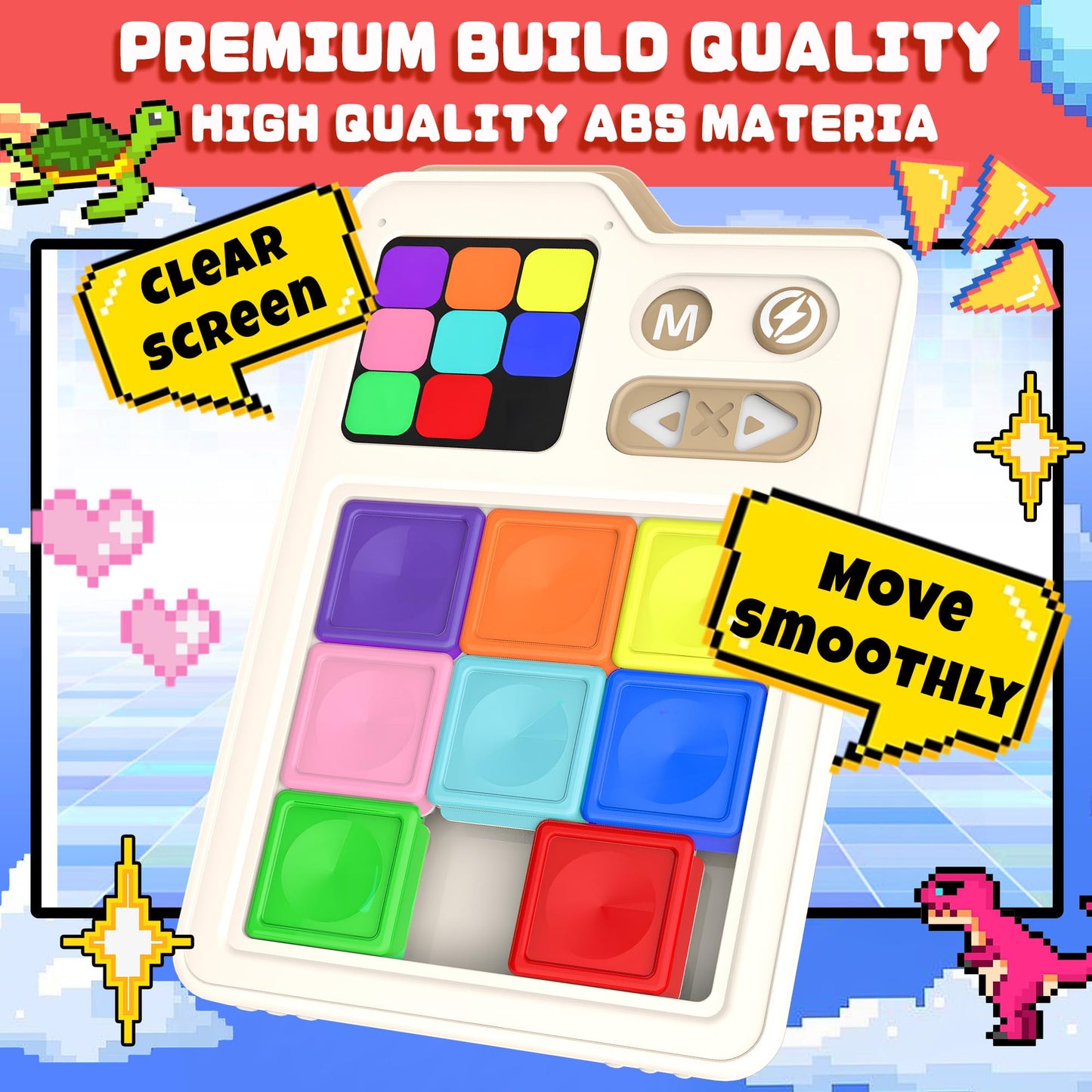 SMILESSKIDDO Super Slide Puzzle Games, Original 1000+ Challenges & 3 Modes, Brain Teaser Puzzle, Super Electronic Sliding Puzzles Toy Gifts for Kids & Adults, Fun Unblocking Logic Game