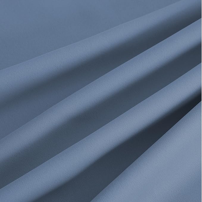 NICETOWN Blackout Curtains Grommet 2 Panels 72 Inches Long, Stone Blue
