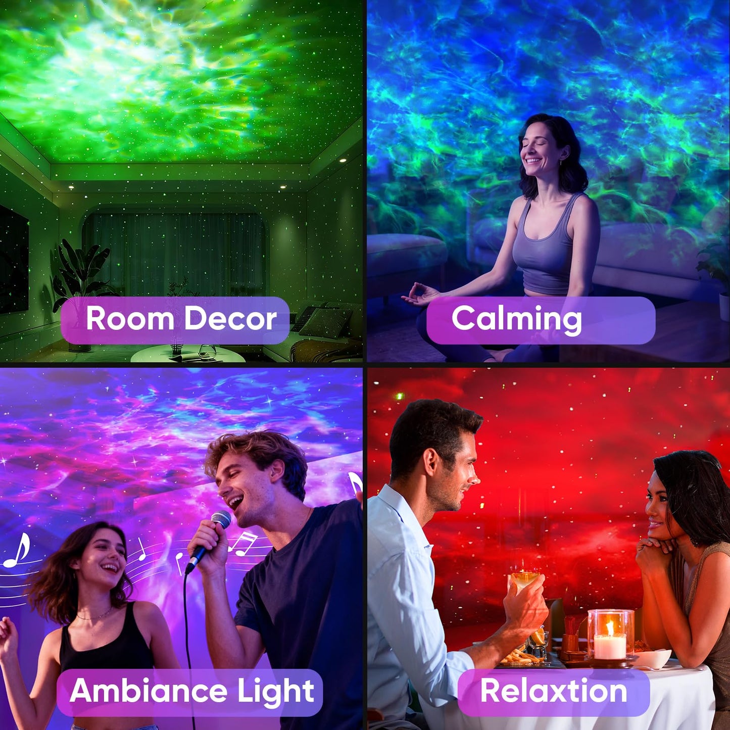 Astronaut Galaxy Star Projector Light, Aurora LED Night Light Lamp for Bedroom,Adults Kids Room Decor, Space Starry Nebula Ceiling Lighting Projector with Timer, Remote & APP Control, White Noise
