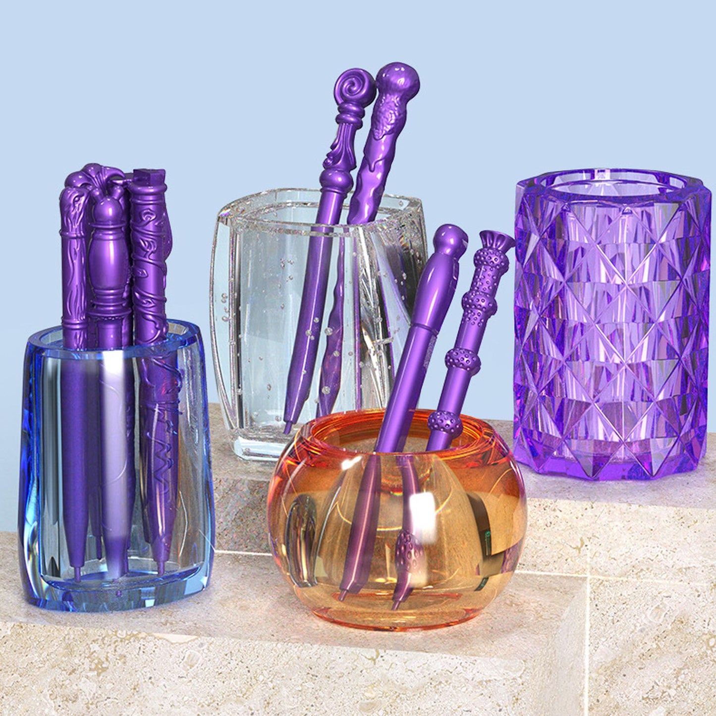 Attuslla 10 PCS Pen Resin Molds, 6 PCS Bookmark Epoxy Resin Casting Molds with Ballpoint Refill Pens for DIY Resin Crafts Making