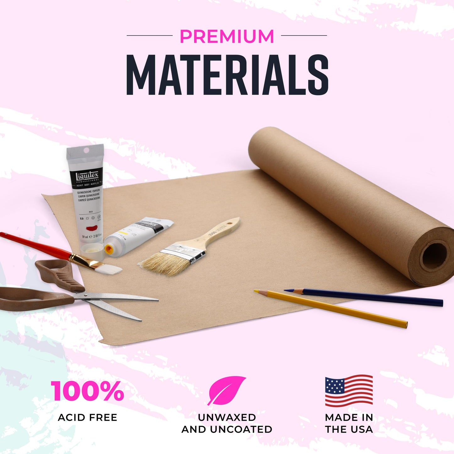 Bryco Goods 18" x 1200" Brown Kraft Packing Paper - USA Made - Versatile for Different Arts and Crafts Projects - Pin Up Your Work Or School Notes - Create Vision Board for Your Bedroom