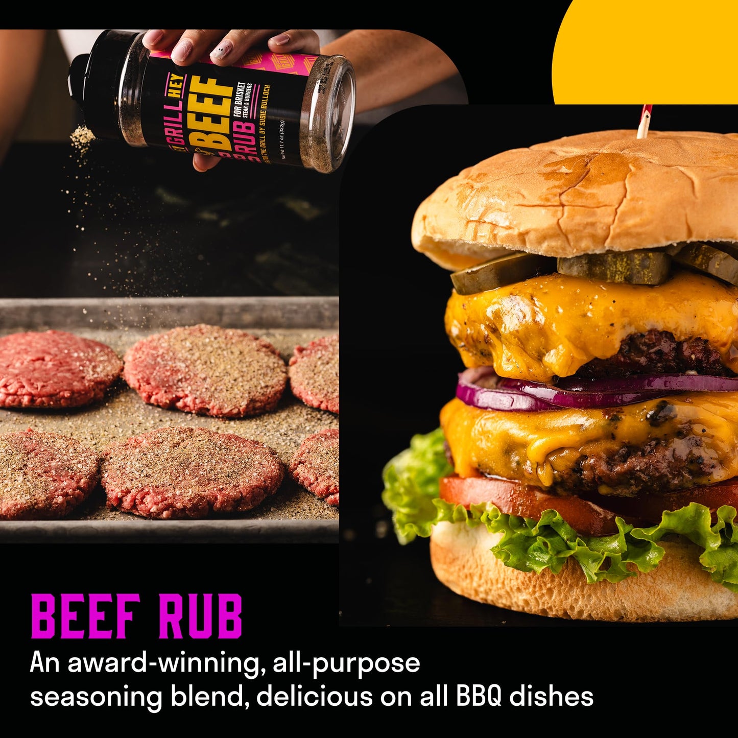Hey Grill Hey | BBQ Seasoning and Barbeque Sauce Gift Set | Seasoning Set | Beef Rub, Sweet Rub, Everything Barbecue Sauce | Backyard BBQ Hero Trio