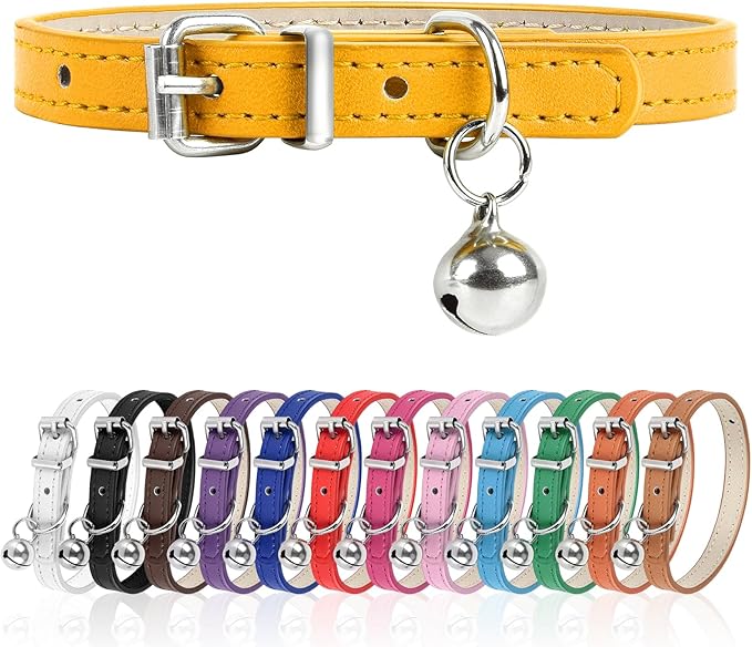 XS Dog Collar for Teacup Adjustable Teacup Dog Collar for Small Medium Large Dogs 3/8 inch Width (Orange, XS)