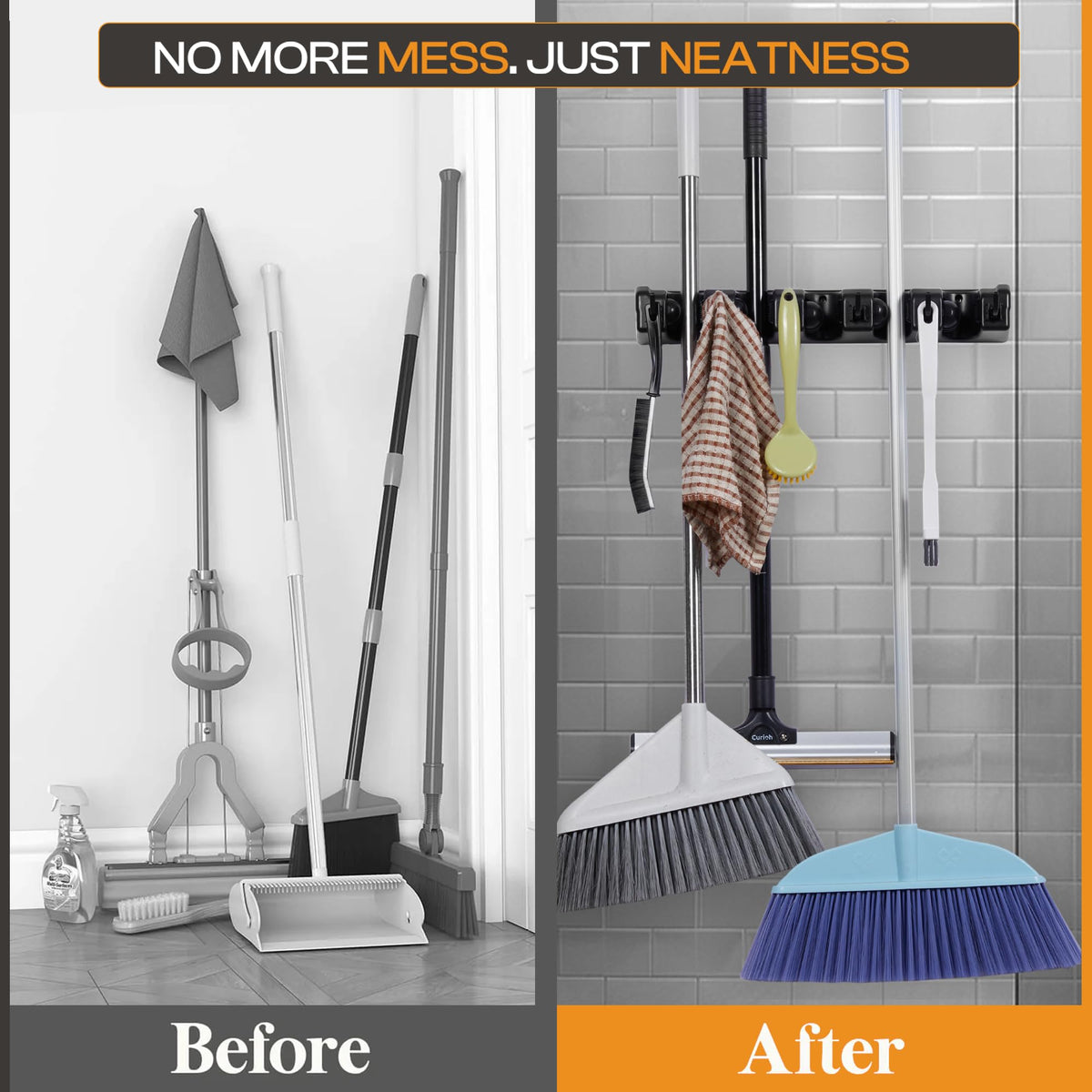 ABS Plastic Broom Holder Wall Mount