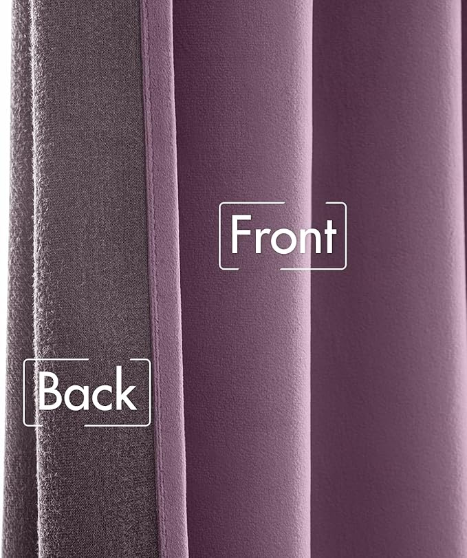 MIULEE Lavender Velvet Curtains 84 inches - Luxury Blackout Curtains for Bedroom Living Room Thermal Insulated Super Soft Window Drapes Rod Pocket & Back Tab, W52 x L84 inches,Purple,2 Panels