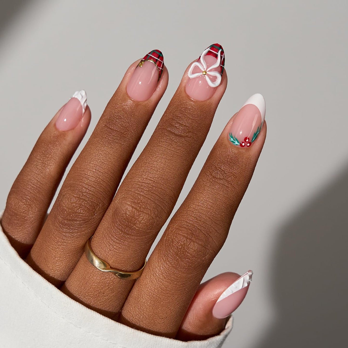 BTArtboxnails French Gel Nail Tips - French Tip Press on Nails Pink Short Almond XCOATTIPS for Nail Extensions