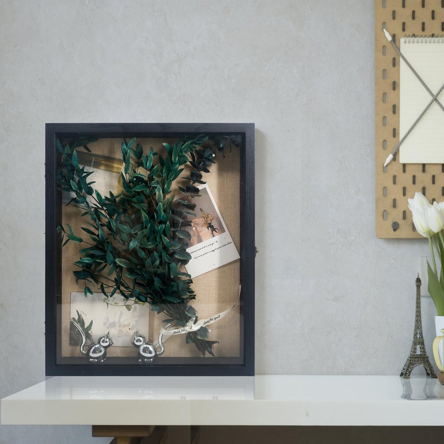 Hodeframe Graduation Shadow Box Frame 13x16, Large Graduation Frames with Glass Window, Metal Lock, Memory Box for Graduation Keepsake, Cap and Gown Black