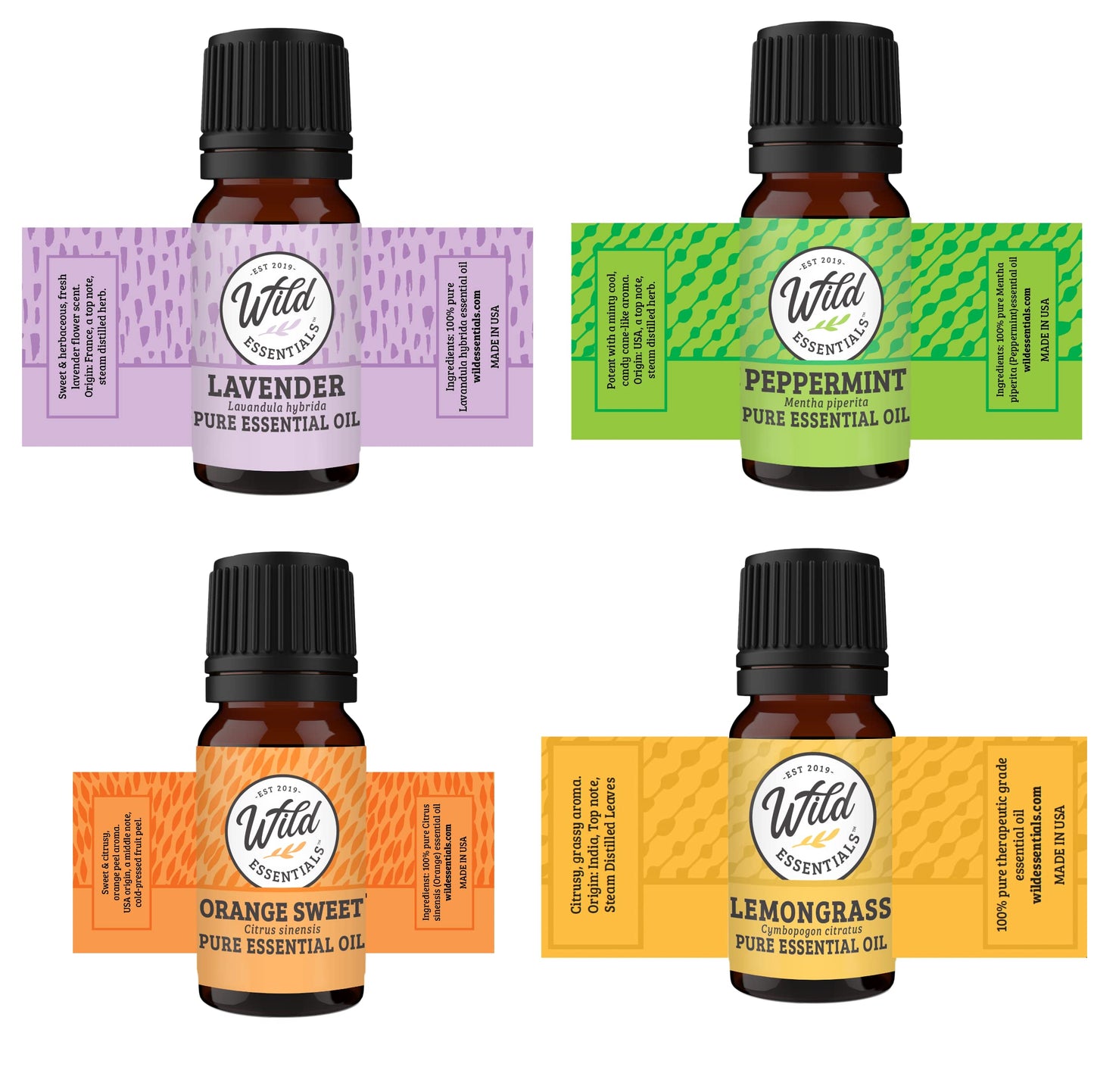 Wild Essentials Happy Frog Necklace Essential Oil Diffuser Kit with Lavender, Lemongrass, Peppermint, Orange Oils, 12 Refill Pads, Calming Aromatherapy Gift Set, Customizable Color Changing, Perfume