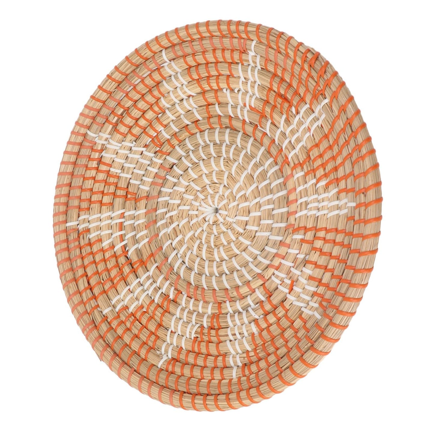 Lybunair Round Grass Wall Ornaments 35cm Diameter Handwoven Hanging Baskets for Living Room and Kitchen (Style One)