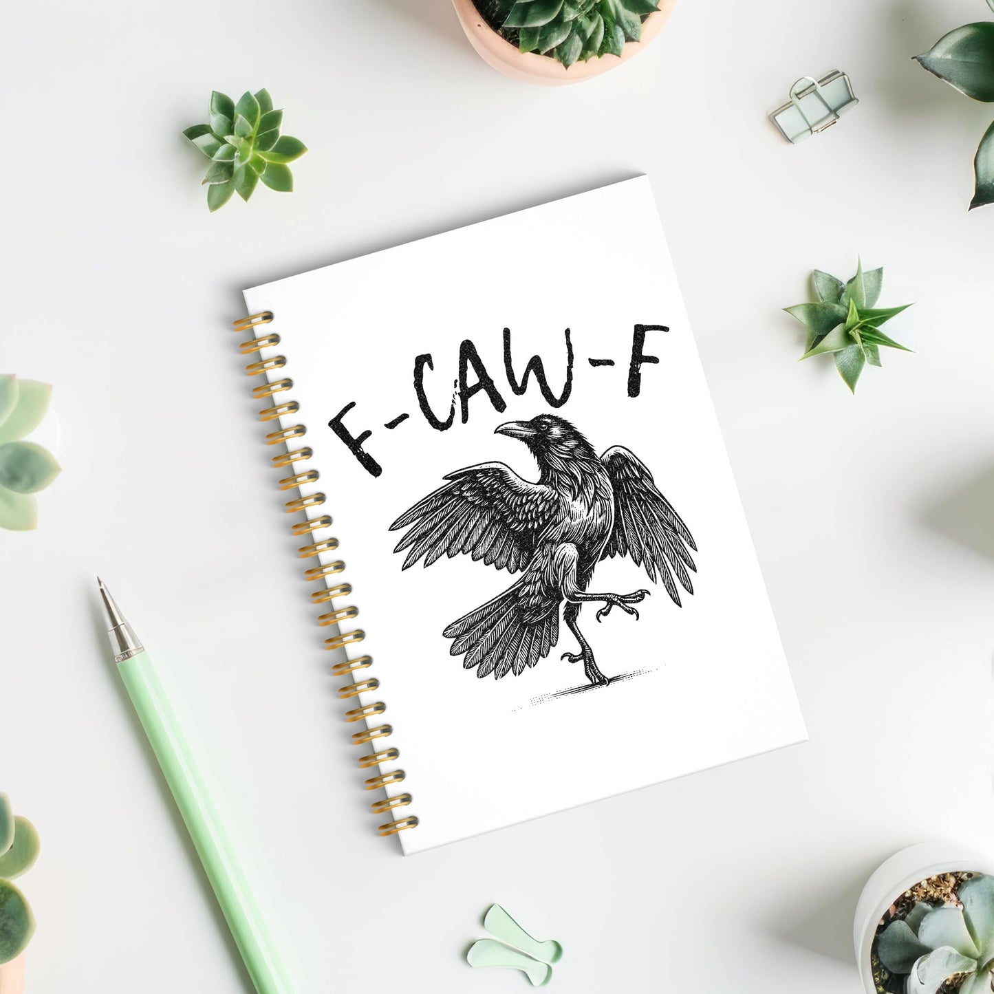 ROXMART Gothic Black Crow Glitter Spiral Notebook, Witchy Funny Raven Journal, Crow Lovers Gifts for Women Men, Dark Academia Gothic Raven Hardcover Notebook Journal, 5.5x8.3 Inch