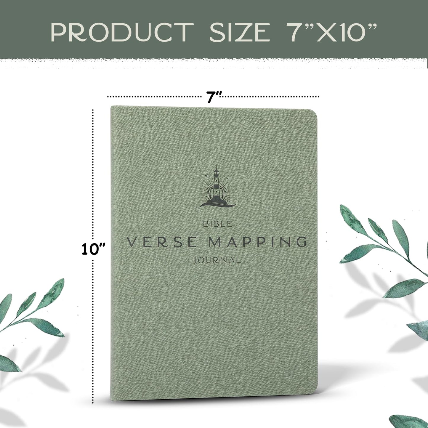 Graceful By Design Bible Verse Mapping Journal - Vegan Leather - Premium Bible Study Journaling Kit (Camo Green)
