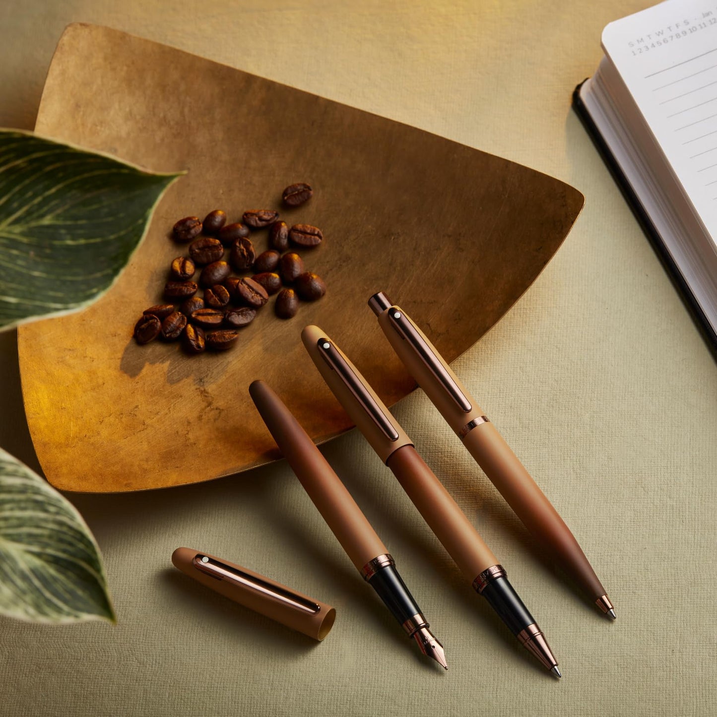 Sheaffer VFM 9428 Coffee Edition Matt Brown Pen with Regal Brown PVD Gold Signature Trims and White Dot of Excellence (Rollerball)