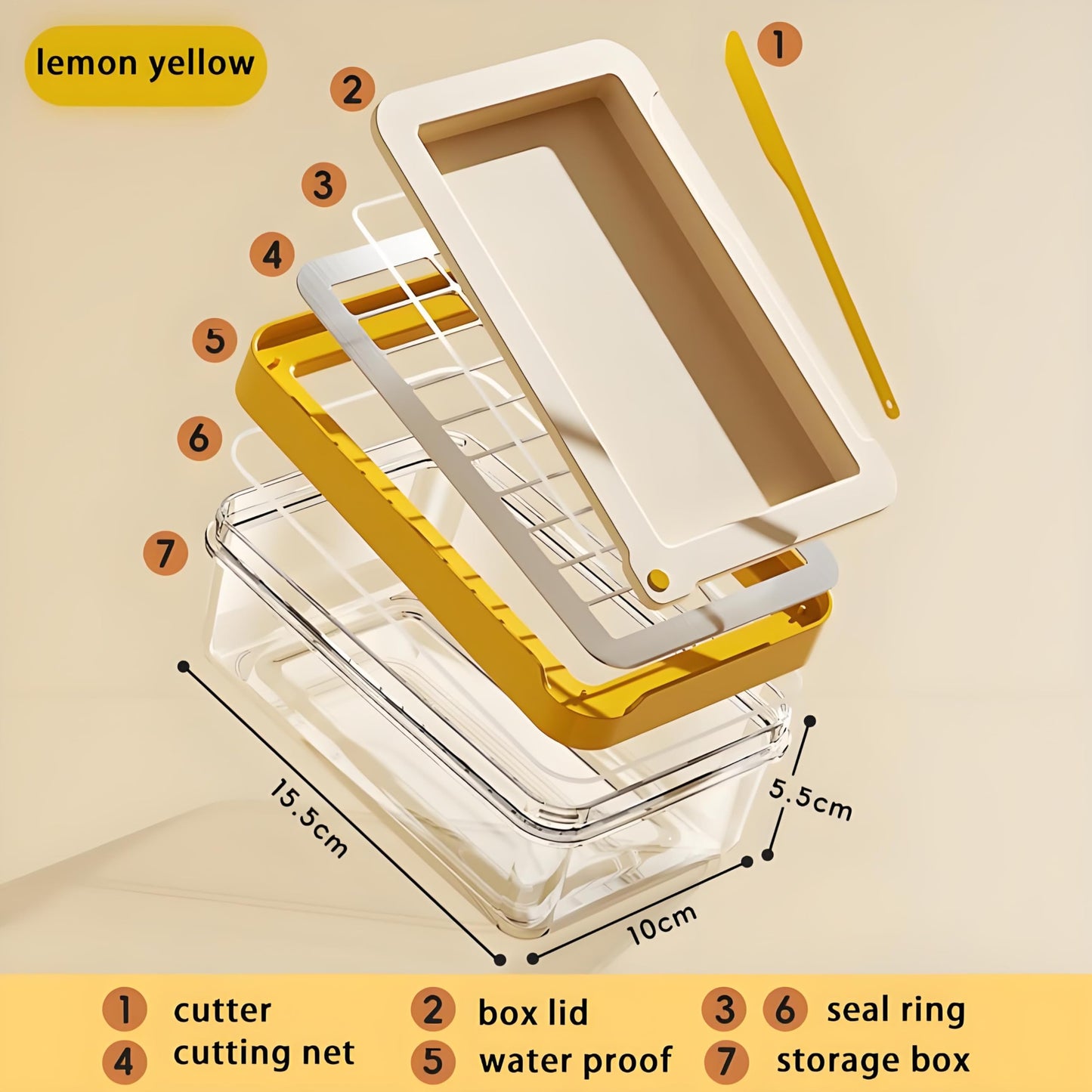 WANEBEIBAY Butter Slicer Cutter, Stick Butter Container Dish with Lid for Fridge,Butter Container Butter Box Case for Countertop or Fridge