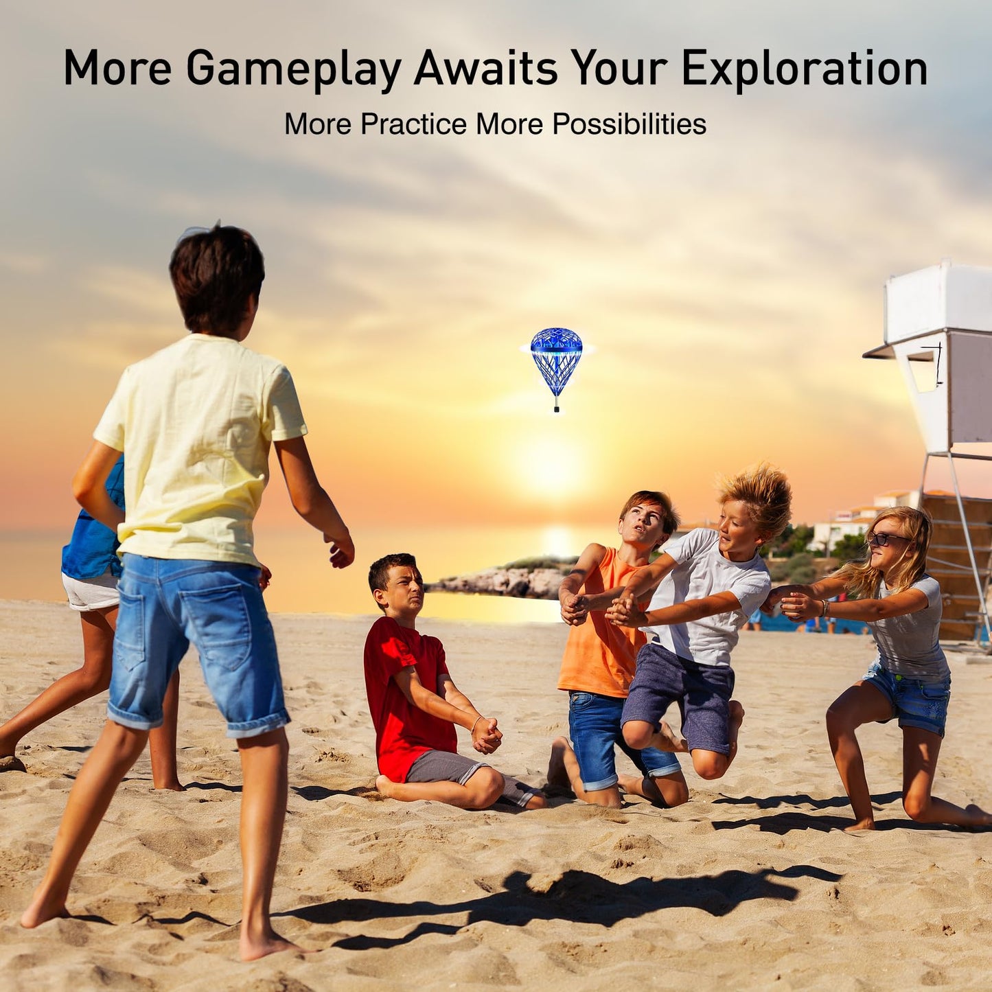 AMERFIST The Latest Cool and Magical Flying Toy, Combining AI Motion Control Technology with Contact Sensing System, Make it Become Bounce & Flip & Flight Toys, Fully unleashing Your Creativity.
