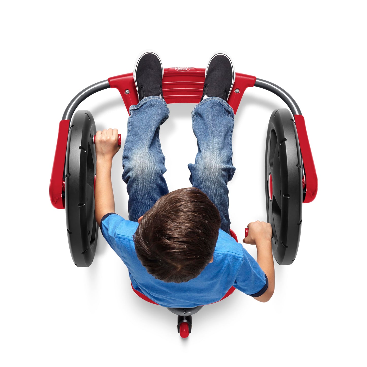 Radio Flyer Cyclone, For Ages 3-7, Arm-Powered Ride On, 16" Wheels, 360-degree Spins, Forward/Reverse Action, Ergonomic Seat & Frame, Comfort Hand Grips, Solid Steel, 69 lb Capacity, Kids Ride On Toys