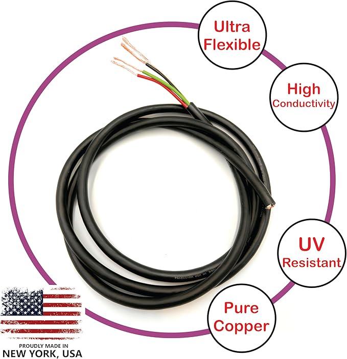 NATIONAL Wire & Cable – 14 AWG 4-Conductor Premium Copper Wire, 50 ft, Stranded | Made in USA, Heavy-Duty Flexible Jacket | Automotive, Low Voltage, LED, Lights, DIY, Indoor and Outdoor Use5
