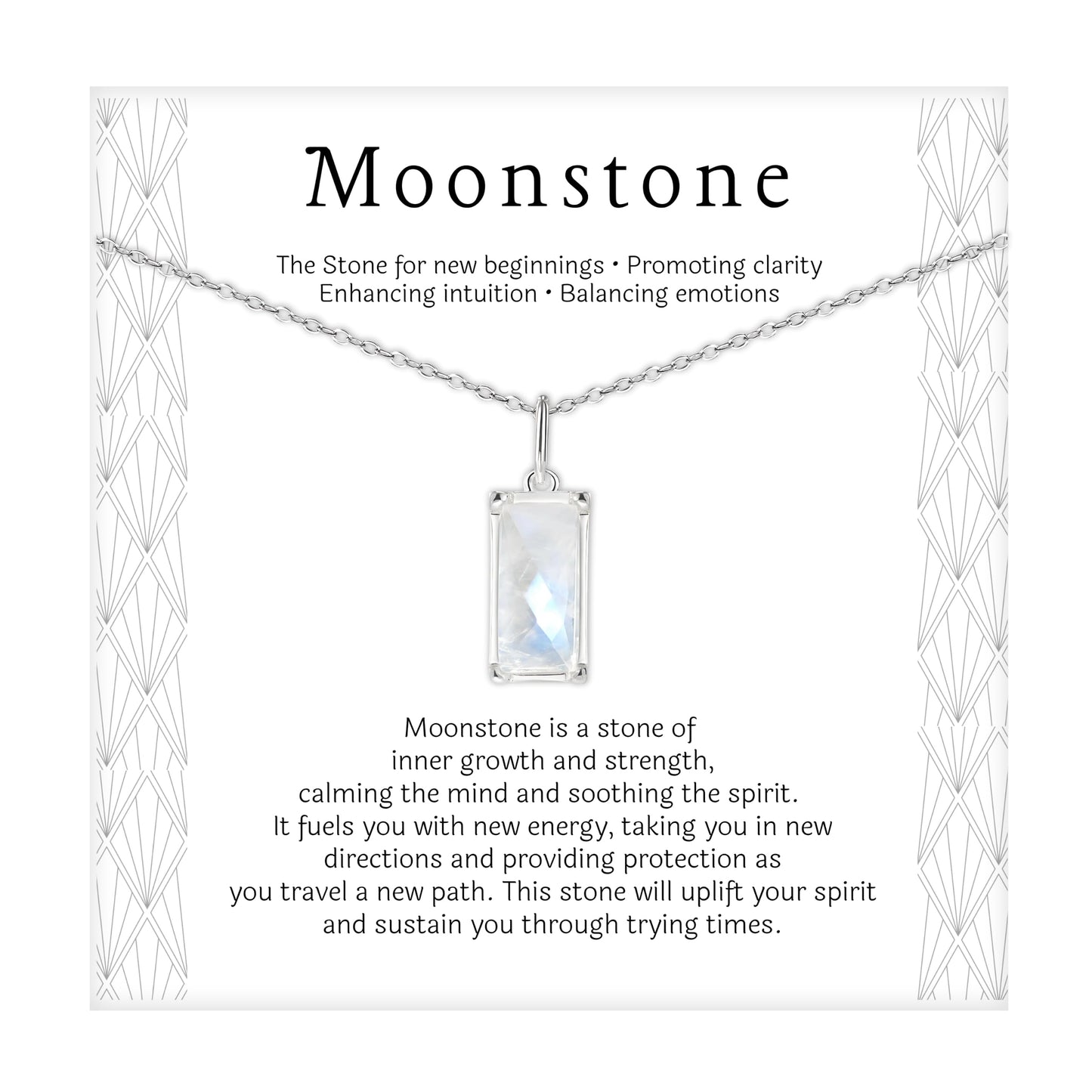HOPE LOVE SHINE New Beginnings Rainbow Moonstone Sterling Silver Necklace for Women - Meaningful Jewelry