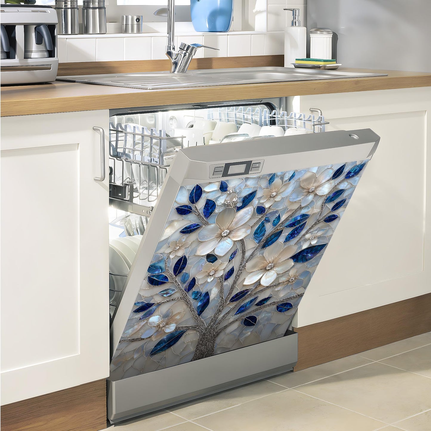 AOHMPT Dishwasher Magnet Sticker Cover Panel Decal Refrigerator Magnetic Sticker Decorative for Kitchen Decoration,Fridge Door Cover, Appliances Stickers 23"x26"