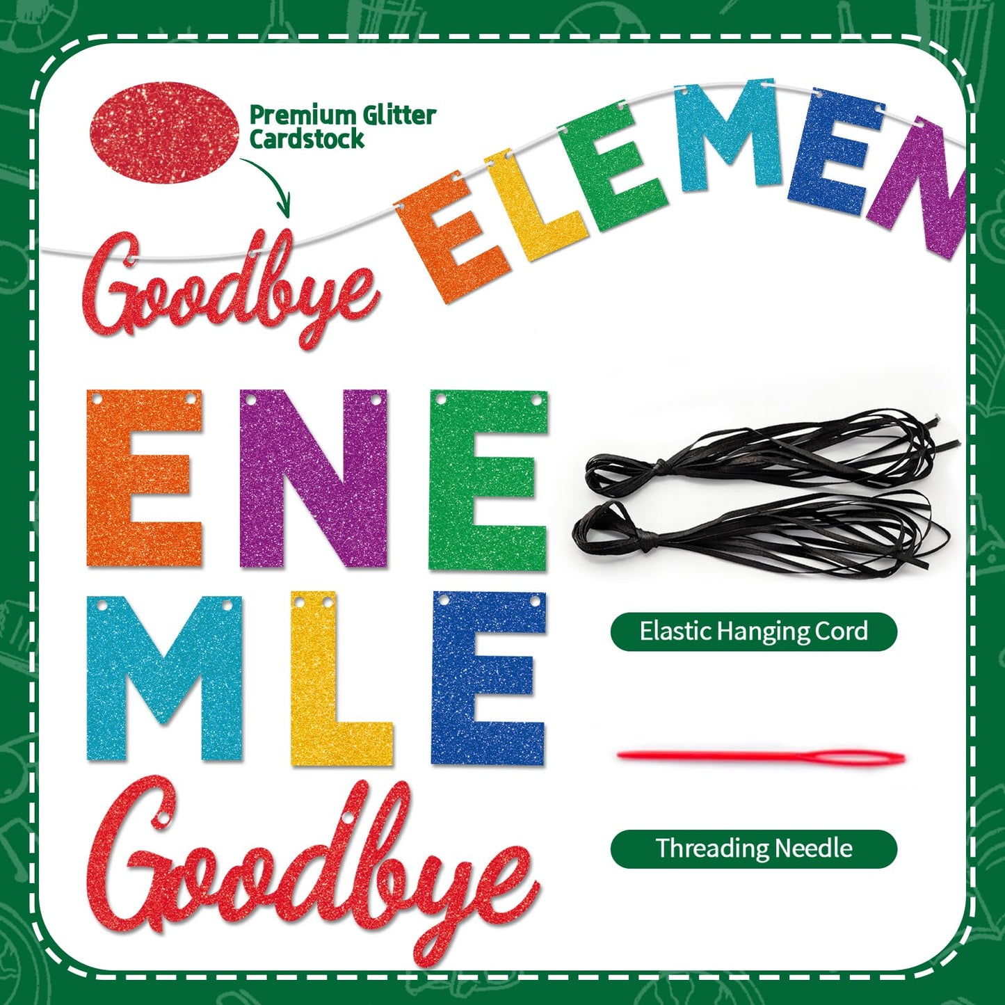 Lednica 5th Grade Graduation Decorations, Elementary Graduation Banner, Class of 2026 Goodbye Elementary Next Stop Middle School Party Supplies, Classroom Decor & Photo Props