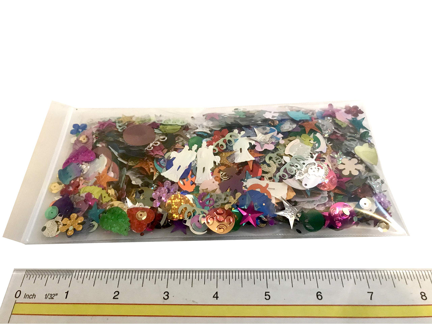 Assorted Sequins & Spangles, Mixed Shiny Colors and Shapes 50 gr